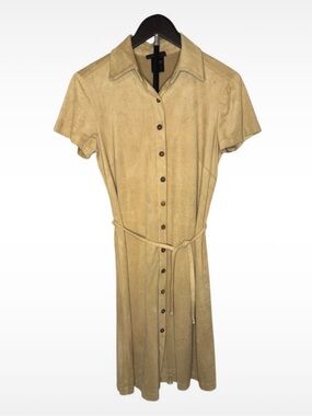 Barbara Lesser suede like button down dress
